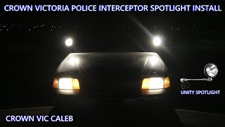 How To Install Unity Spotlight On Crown Victoria Police Interceptor  Crown Vic P71 Project [upl. by Bonnette]