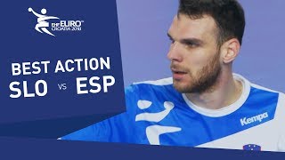 Awesome goal of Mackovsek against Spain  Mens EHF EURO 2018 [upl. by Sices]