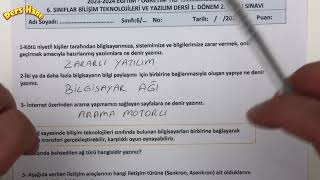 6Sınıf Bilişim Teknolojileri 1Dönem 2Yazılı Soruları  Açık Uçlu Klasik Yazılı [upl. by Imyaj7]