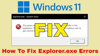 How to Fix All Explorerexe Errors in Windows 11 Solution [upl. by Mckinney]