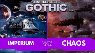 Battlefleet Gothic Battle Report  Imperium Vs Chaos [upl. by O'Connor622]