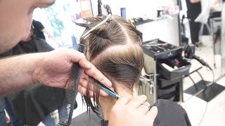 AMAZING HAIRCUT  SHORT UNDERCUT PIXIE BOB  BLONDE HAIR [upl. by Nahem235]