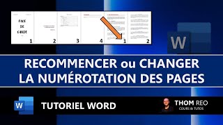 RECOMMENCER ou MODIFIER la NUMÉROTATION de page WORD  Tuto express [upl. by George]