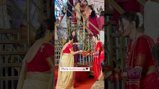 Sherlyn Chopra takes aashirwad from Rani Mukherjee at the Maa Durga Pandal❤️ [upl. by Atsyrc477]