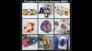 Crealies 24 02 02 Creations January 2024 all languages [upl. by Halonna271]