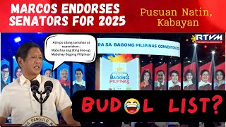 OPINION CORNER Marcos Endorses Senators for 2025 Pusuan natin Kabayan [upl. by Arramahs]