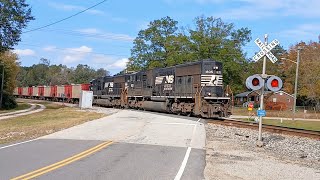 NS 1835 SD70acc leads 94Z at Blackstock SC on the NS R line [upl. by Curren]