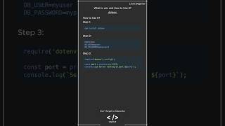 Web Development Interview Question dotenv webdevelopment webdev javascript [upl. by Malorie]