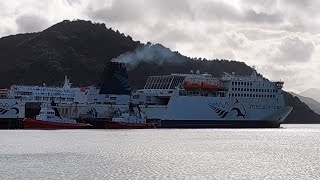 Interislander Ferry MV Kaitaki reverses into Picton Ferry Terminal [upl. by Gnehs]