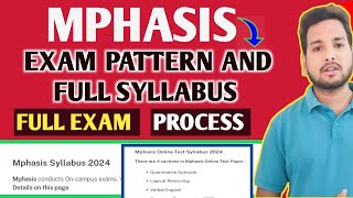 Mphasis Updated Exam Pattern amp Syllabus 🔥💥  Online Test  Oncampus amp Off Campus Exams Joining [upl. by Eihctir198]