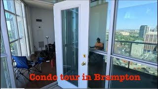 Condo tour in Brampton downtown Ontario  Rent 2200 for 1 BR [upl. by Llohcin555]