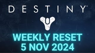 Destiny 1  Weekly Reset  Vendor and Faction Inventory Weapons and Loot 5 Nov 2024 Nov52024 [upl. by Nerradal]