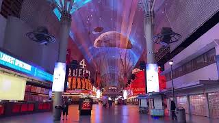 Walking Tour of the Fremont Experience in Downtown Las Vegas 110520235AM [upl. by Hplodnar]