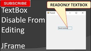 Textbox disable from editing in JFrame [upl. by Spieler]