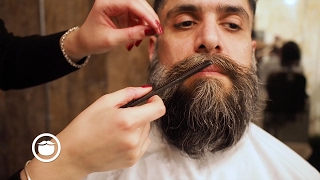 Best Beard Trim for Viking Hair Style  Cut and Grind [upl. by Nywroc]