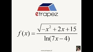 Dziedzina funkcji logarytm pierwiastek  26 eTrapez [upl. by Stephannie402]