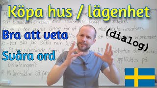 Köpa hus i Sverige dialog med svåra ord  bra att veta SFI [upl. by Terena621]