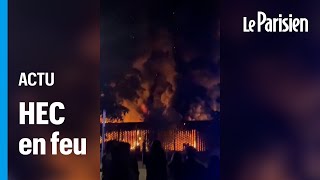 « Il y a un énorme feu »  Jacques Attali et des étudiants évacués en urgence de HEC [upl. by Aniled165]