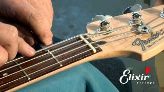 Setting Up Your Bass Guitar Nut Action Height Adjustment Step 3 of 4  ELIXIR Strings [upl. by Esidarap]