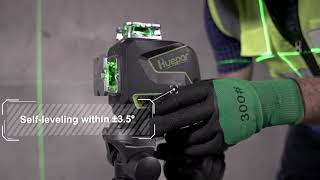 Huepar 3D SelfLeveling Laser Level 360° HorizontalVertical Laser Line Remote Control S03CG [upl. by Lednek355]