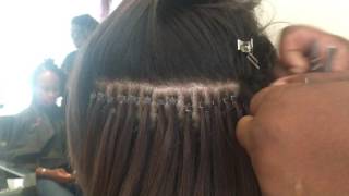 Micro ring loop hair extensions how to apply stepbystep instructions [upl. by Chamberlin]