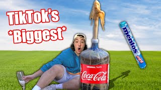 GIANT Coke  Mentos Explosion [upl. by Polivy]