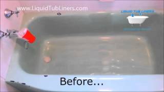 Bathtub refinishing Mirror gloss finish  Liquid Tub Liners [upl. by Korry189]