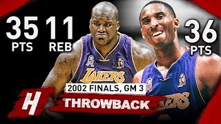 Kobe Bryant amp Shaquille ONeal EPIC Game 3 Full Highlights vs Nets 2002 Finals  71 Pts Combined [upl. by Hibben]