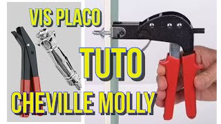 Comment utiliser une pince Molly pour fixer une cheville métallique sur du placo  Vis à placo tuto [upl. by Ailhat]