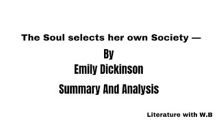 The Soul selects her own Society — Summary and AnalysisExplanation in Urdu Hindi [upl. by Eileek18]