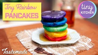 Tiny Rainbow Pancakes I Tiny Kitchen [upl. by Frankie]