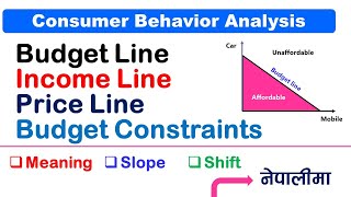 Budget Line Income Line Price Line Budget Constraints  Consumer Behaviour Theory MA Economics [upl. by Ulland466]