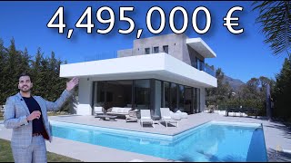 Touring a 4495000 LUXURY brand new villa in Marbella Spain [upl. by Revart447]