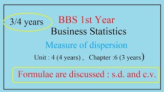 BBS 1st Business Statistics Dispersion [upl. by Fernando]