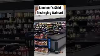 This kid decided to destroy everything in Walmart shorts short crazy walmart videos [upl. by Anaitsirk]