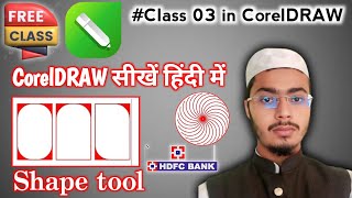 How to use shape tool  CorelDRAW Best Design With Explanation in Hindi Part 3  class3 [upl. by Bree]