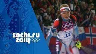 Biathlon  Womens 125km Mass Start  Domracheva Wins Gold  Sochi 2014 Winter Olympics [upl. by Balthazar]