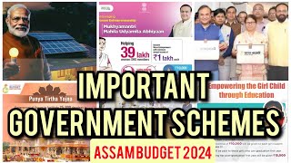 Important Government Schemes 2024  Assam Budget  Current Affairs  APSC  ADRE [upl. by Agni354]