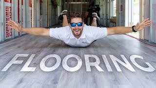 SHIPPING CONTAINER Vinyl Floor Install in 5 MINUTES  Episode 5 [upl. by Eiramyelhsa682]