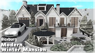 BLOXBURG Modern Winter Mansion Speedbuild  Roblox House Build [upl. by Muldon]