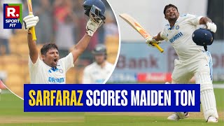 Sarfaraz Khan silences critics with MAIDEN Test century continues to keep India ALIVE [upl. by Flinn]