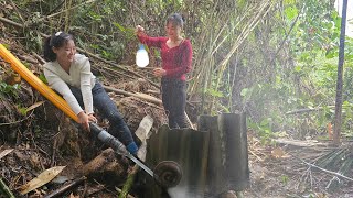 Two sisters Luyen Mai generate electricity using water power to serve the farm 220v electricity [upl. by Eanrahs703]