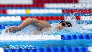 Gold medalist Bobby Finke cruises to win DRAMATIC finish for 2nd in 1500m free final  NBC Sports [upl. by Olav394]