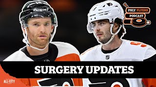 Jamie Drysdale amp Sean Couturier back on ice after offseason surgeries  PHLY Flyers Podcast [upl. by Fronnia]