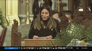 Det Jason Riveras Widow Calls Out Manhattan DA During Emotional Eulogy [upl. by Gerhardine]