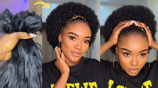 Don’t waste money Slay on a budget Queen Mimic Natural hair and slay Head band wig [upl. by Geddes199]