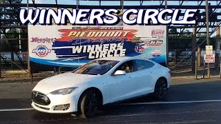 Ludicrous Tesla Takes Down Muscle Cars One After Another Competition Drag Racing [upl. by Aikam]