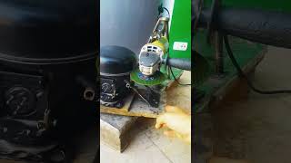 Hand made compressor cutter AC  fridge  compressors  cutter machine  hvacr  viral video [upl. by Haidadej762]