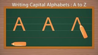 Writing Capital Letters  How to Write Alphabets  Beautiful Handwriting  School Learning Video [upl. by Merrily]