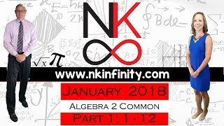 NYS Algebra 2 – COMMON CORE – Regents January 2018 Part 1 1 – 12 [upl. by Lasiaf]